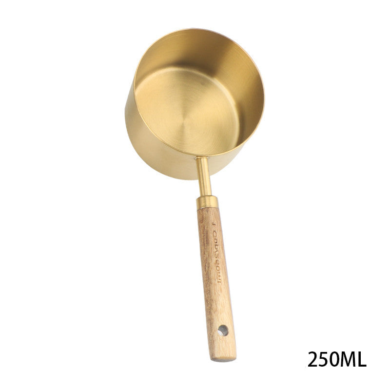Jiusuo Copper Color Wooden Handle Measuring Spoon