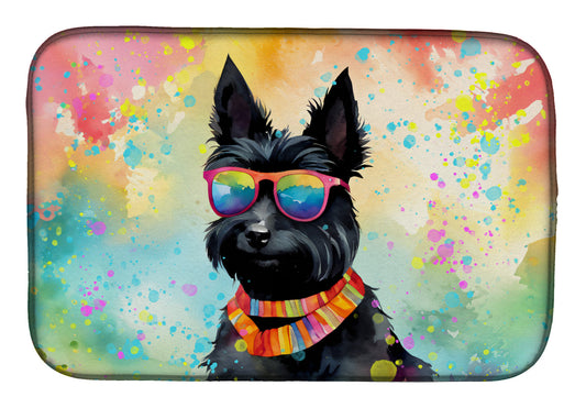 Scottish Terrier Hippie Dawg Dish Drying Mat